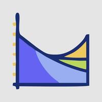 a graph with a line and a curve vector