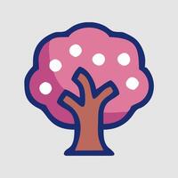 a pink tree with polka dots on it vector