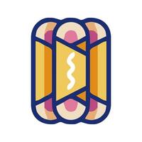a hot dog icon with a slice of cheese vector