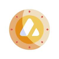 a yellow and orange logo with a triangle on it vector