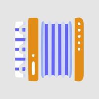 an accordion is shown in a flat style vector