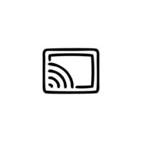 a black and white image of a television vector