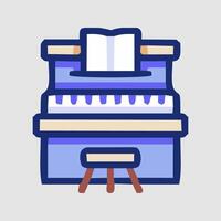 a piano with a book on top of it vector