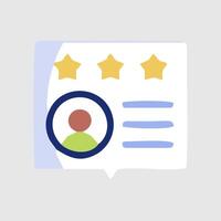 a person is shown in a five star rating icon vector