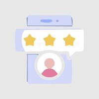 a phone with five stars on it vector