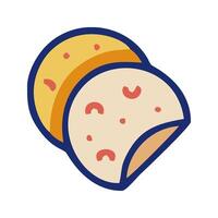 a slice of bread with a hole in it vector