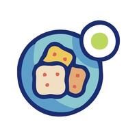 a blue plate with a green dot on it vector
