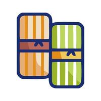 two colorful boxes with stripes on them vector
