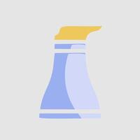 a blue bottle with a yellow handle on a white background vector