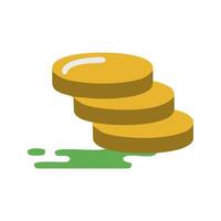 a stack of coins with green liquid on top vector