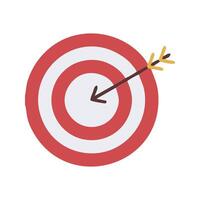 graphic icon an arrow is in the center of a target vector