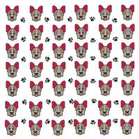 beautiful unique dog with paw as a single pattern vector