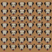 expression angry and cute dog with paw as a pattern vector