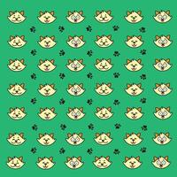 cute animal expression with paw as a pattern vector