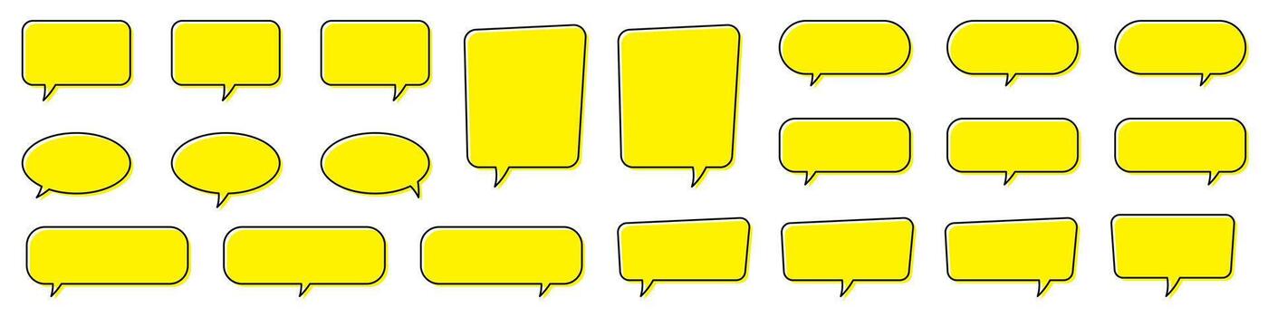 Chat bubble in yellow color, quote background, Speech bubble, message box set. Blank empty speech bubbles. vector