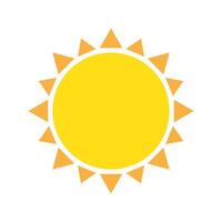 Sun icon in flat style, simple yellow sun. vector