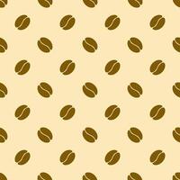 Coffee beans seamless pattern. Brown coffee background. vector