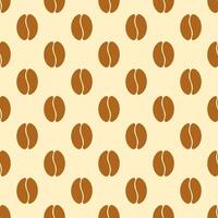 Seamless pattern of coffee beans, fragrant coffee pattern. Brown coffee background pattern in flat style, coffee beans. vector