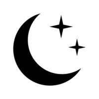 Crescent moon with stars icon. Crescent moon icon. Minimalist style. vector