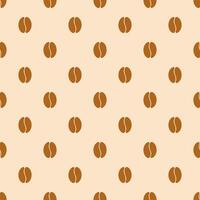 Seamless pattern of coffee beans, coffee pattern. Brown coffee background pattern in flat style. vector