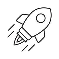 Rocket icon. Simple rocket line sign. Rocket launched icon. vector