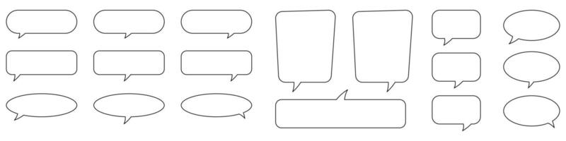 Collection of line speech bubble, speech balloon, chat bubble image. vector