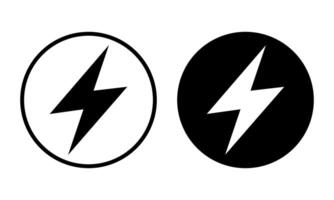 Lightning bolt sign in the circle. Electric power icon. vector