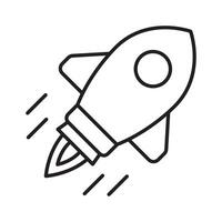 Rocket icon. Rocket launch icon. Line flying rocket icon. vector