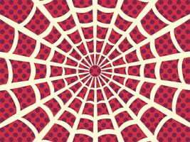 White spider web on red background vector