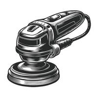 A black and white drawing of a polisher vector
