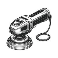 Black and white drawing of a polisher vector