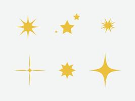 Set of blinking stars, sparks and sparkles vector