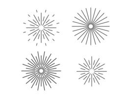 Fireworks icons. Set of 4 geometric shape vector