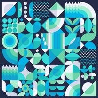 Geometric Abstract Background Design With Icy Summer Color Palette. Suitable for template, banner, covers, wallpaper and wall decoration, web design, cards, poster, etc. vector