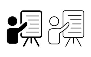 Presentation icon in line and outlined. Education Sign vector