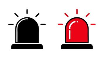 illustrations of alarm flasher icons representing emergency alerts, warnings, and signals. Ideal for use in safety designs, emergency systems, and warning signs. vector