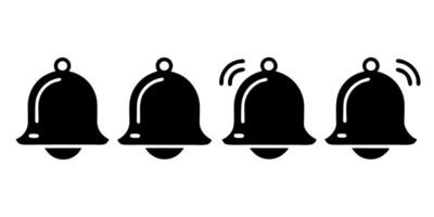 illustrations of notification bell icons representing alerts, reminders, and notifications. Ideal for use in user interfaces, mobile apps, and notification systems. vector