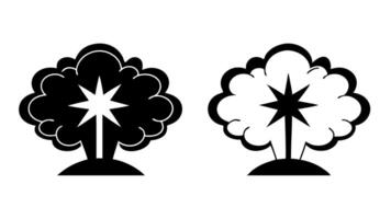 illustrations of explosive hazard icons, representing safety, danger, and warning signs. Suitable for use in safety manuals, instructional guides, and hazard warnings. vector