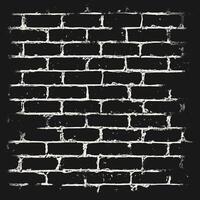 Black and white brick wall pattern with visible mortar and weathering vector