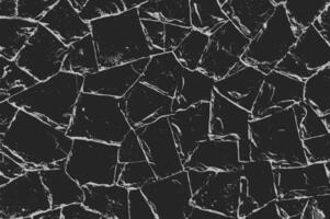 Black and white pattern featuring a weathered stone wall texture vector
