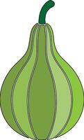 A green squash with a green stem vector