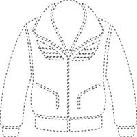 An outline of a jacket with a zipper vector