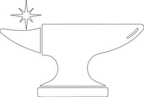 An anvil with a star on top coloring page vector