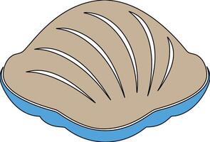 A shell with blue water on it vector