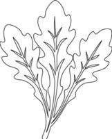 A leaf with leaves on it coloring page vector