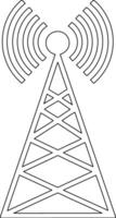 A radio tower with a radio antenna coloring page vector