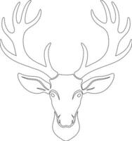 A deer head outline on a white background vector