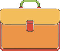 An orange briefcase with a handle on a white background vector