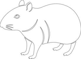 A rat coloring page with a line drawing of the animal vector
