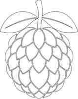 A coloring page with a large apple vector